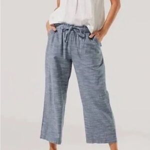 Chambray cropped pants